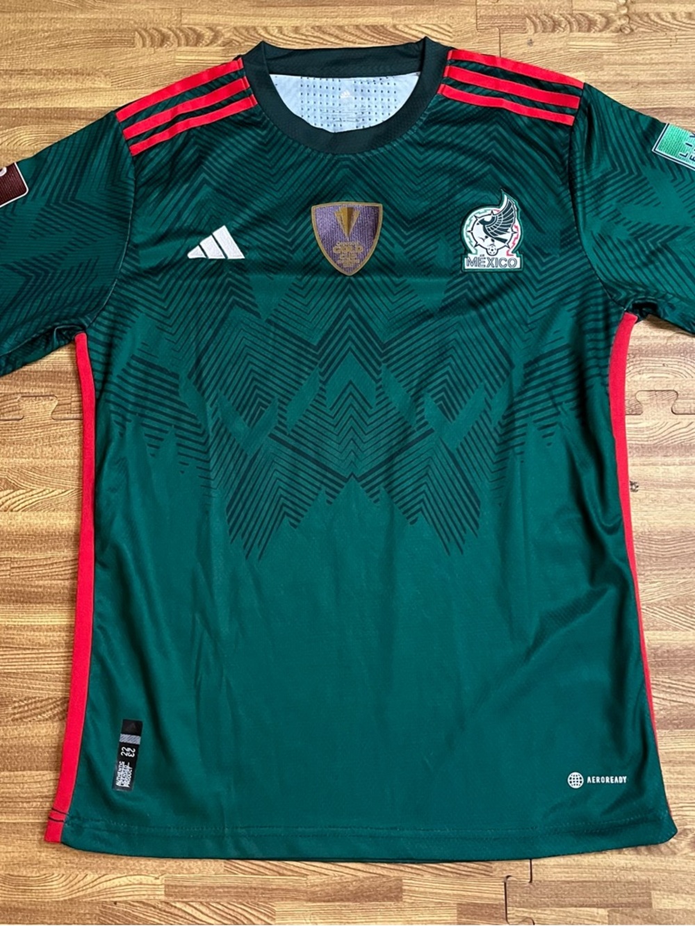 Adidas Mexico 2022 World Cup Home AUTHENTIC Jersey Official FIFA Patches Mens M